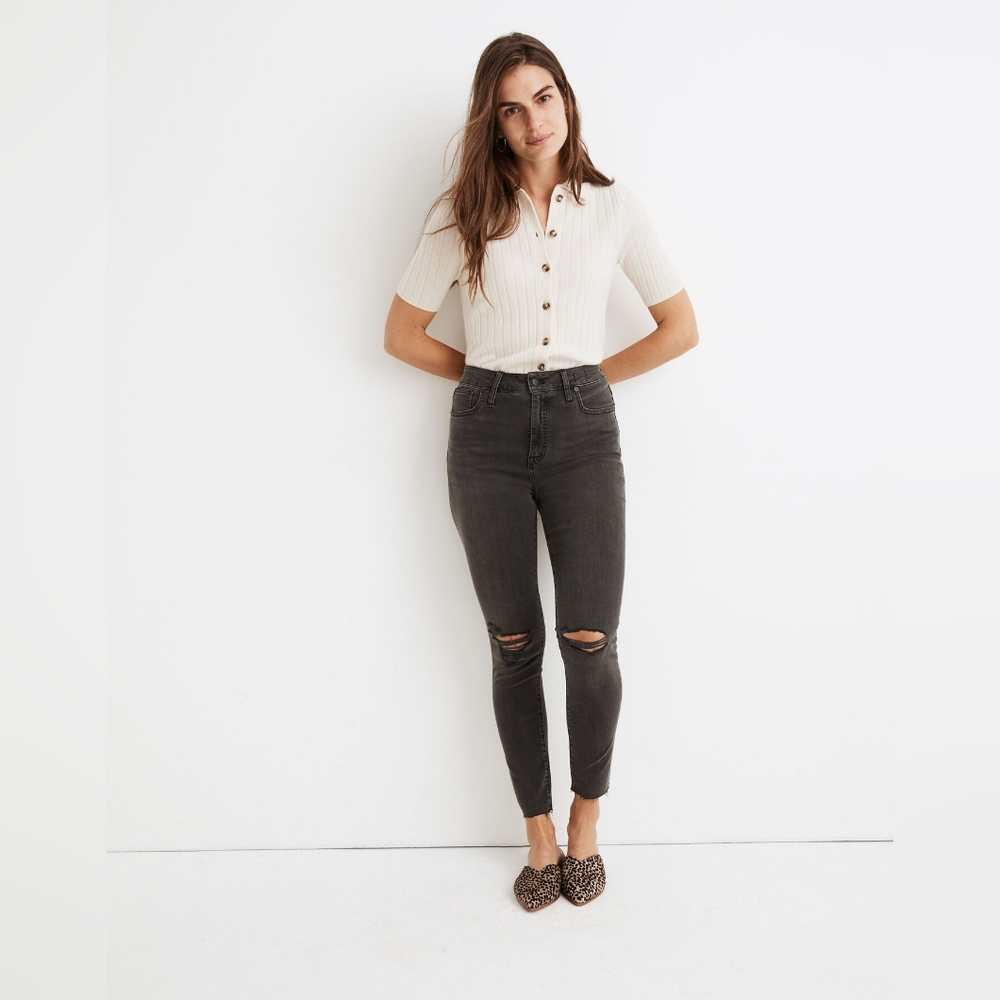 Madewell Curvy High-Rise Skinny Jeans In Black Sea